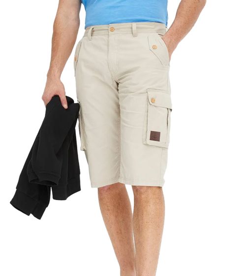 stylish men's cargo long Bermuda short summer pants with many pockets large sizes 920840 beige