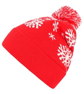 Cappello con pompon ZWILLINGSHERZ con stampa natalizia all-over cappello invernale taglia unica 4606M KL3901 rosso/bianco