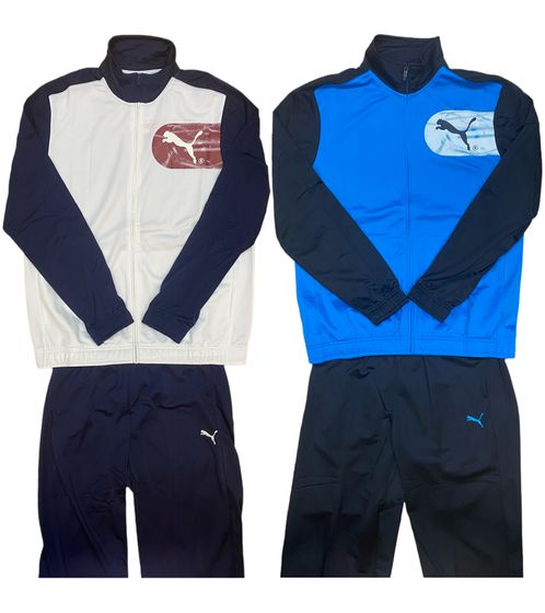 PUMA men's tracksuit trendy sports suit fitness suit 831779 in white/navy or blue/black