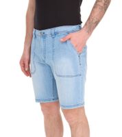 lässige Herren Stretch Jeans-Bermuda kurze Denim-Shorts Loose-Fit in angesagtem Vintage-Look 956411 Blau