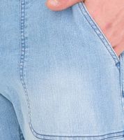 lässige Herren Stretch Jeans-Bermuda kurze Denim-Shorts Loose-Fit in angesagtem Vintage-Look 956411 Blau