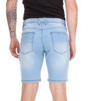 lässige Herren Stretch Jeans-Bermuda kurze Denim-Shorts Loose-Fit in angesagtem Vintage-Look 956411 Blau
