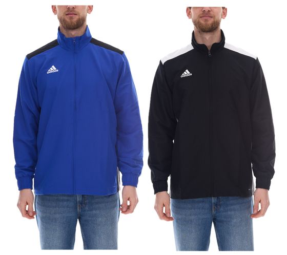 adidas REGISTA 18 Herren Trainings-Jacke mit CLIMALITE Technologie aus recyceltem Materialien Sport-Jacke Schwarz oder Blau