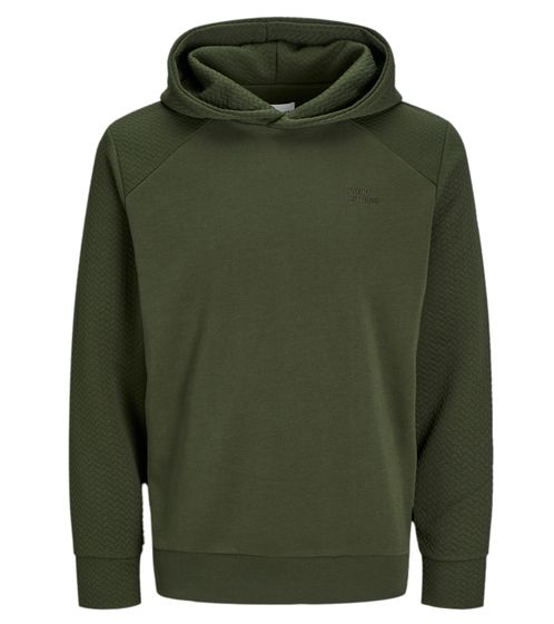 JACK & JONES Staple Sweat maglione da uomo con cappuccio in cotone con ricamo logo 12258488 Verde kaki