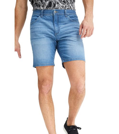 Pantaloncini jeans lunghi da uomo leggeri, bermuda in denim vestibilità ampia con comoda cintura in vita, pantaloni corti 921969 azzurro