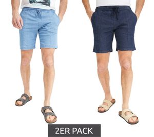 Lot de 2 shorts en jean pour homme, pantalons en jean, pantalons en coton, pantalons courts, pantalons d'été 914694 bleu clair/bleu foncé