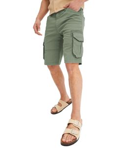 Men's cargo shorts, sustainable cotton trousers, shorts, holiday trousers 948831 green