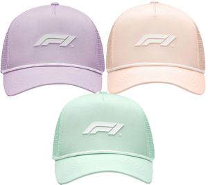 Gorra de béisbol de Fórmula 1 F1 gorra de camionero con licencia para aficionados y aplicación de malla 701222542 Verde, rosa o lila