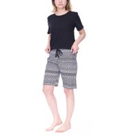 CINQUE Baumwoll-Pyjama kurze Hose Rundhals-Shirt für Damen in Rosa/Weiß, Schwarz/Weiß oder für Herren in Schwarz/Weiß CINQUE Baumwoll-Pyjama kurze Hose Rundhals-Shirt für Damen in Rosa/Weiß, Schwarz/Weiß oder für Herren in Schwarz/Weiß