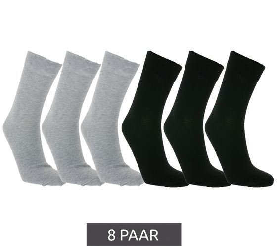 8 paires de chaussettes en coton durable TRUE style avec ceinture confort Certifiées Oeko-Tex - Standard 100 business chaussettes bas longs 9078780 noir/gris