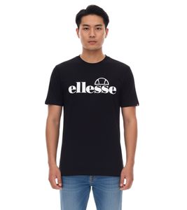 ellesse Fuenti T-Shirt Herren Baumwoll-Shirt mit Logo-Print Sport-Shirt SHP16469 Schwarz