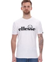 ellesse Fuenti T-Shirt Herren Baumwoll-Shirt mit Logo-Print Sport-Shirt SHP16469 Weiß