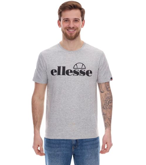 ellesse Fuenti T-Shirt Men's Cotton Shirt with Logo Print Sports Shirt SHP16469 Gray