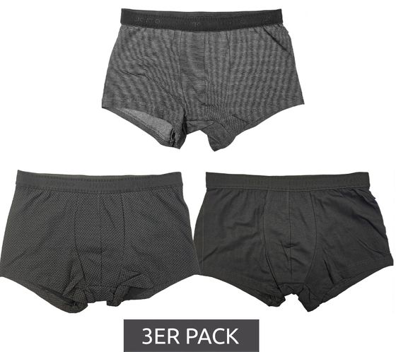 Lot de 3 boxers homme en coton UOMO boxers rétro certifiés Oeko-Tex - Sous-vêtements Standard 100 8513628 noir/gris