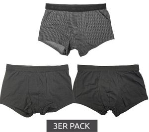 3er Pack UOMO Herren Baumwoll-Boxershorts Retro-Boxershorts Oeko-Tex zertifiziert - Standard 100 Unterwäsche 8513628 Schwarz/Grau