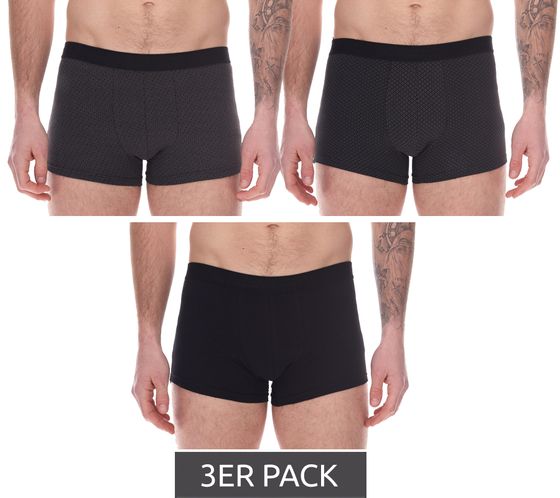 Lot de 3 boxers homme en coton UOMO boxers rétro certifiés Oeko-Tex - Sous-vêtements Standard 100 7951936 noir/gris