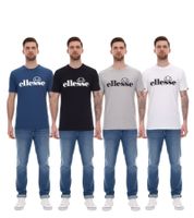 ellesse Fuenti T-shirt da uomo in cotone con stampa logo camicia sportiva SHP16469 in nero, bianco, blu o grigio