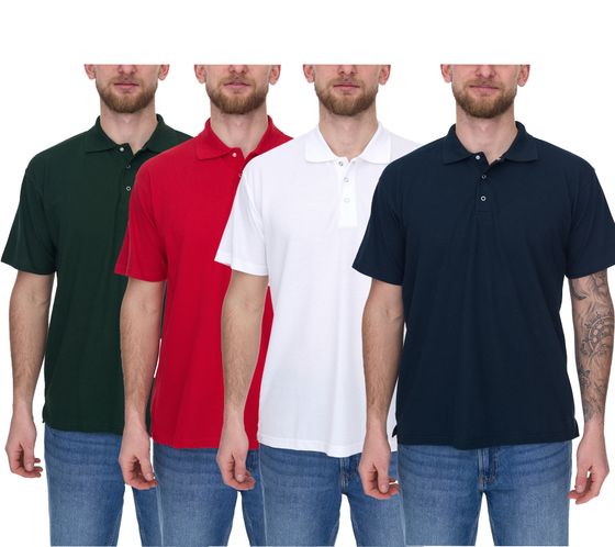 SANTINO Cws men's simple polo shirt with cotton content, short-sleeved shirt, green, white, blue or red