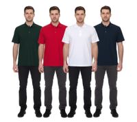Polo semplice da uomo SANTINO Cws con percentuale di cotone, maglietta a maniche corte verde, bianca, blu o rossa