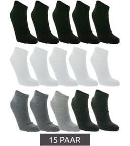 15 Paar CINQUE Sneaker-Socken schlichte Baumwoll-Socken Oeko-Tex 100 zertifiziert in Schwarz, Weiß, Grau