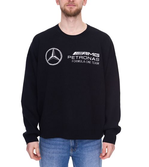 PUMA FD MAPF1 Mercedes-AMG Petronas F1 Statement Men's Oversized Sweater Formula 1 Knitted Sweater 621131 01 Black