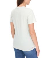 adidas women's sustainable sports shirt, round neck shirt, fitness shirt, sports top, short sleeve shirt HK6976 green/black