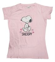 Disney Minnie Mouse oder PEANUTS Snoopy Damen Shorty Baumwoll-Pyjama kurze Hose T-Shirt mit Minnie Mouse-Print oder Snoopy-Print Grau/Schwarz oder Rosa/Weiß