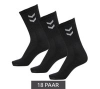 18 pairs of hummel basic sports socks with brand lettering or crew socks with contrasting angles, cotton socks, everyday socks 205603/022030 white or black 18 pairs of hummel basic sports socks with brand lettering or crew socks with contrasting angles, cotton socks, everyday socks 205603/022030 white or black
