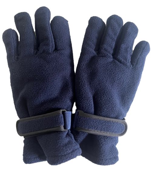 ZWILLINGSHERZ Gants polaires pour hommes, gants avec fermeture Velcro, gants d'hiver, bleu marine