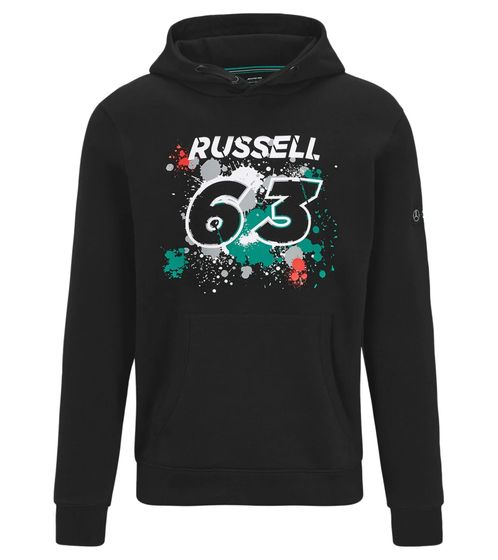 Mercedes-Benz AMG Petronas George Russell #63 Sweat à capuche en coton biologique pour homme 701220835 001 Noir