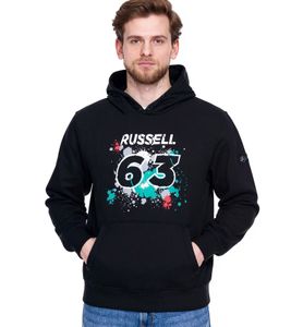 Mercedes-Benz AMG Petronas George Russell #63 Herren Hoodie Bio-Baumwoll Kapuzen-Pullover Sweater 701220835 001 Schwarz Mercedes-Benz AMG Petronas George Russell #63 Herren Hoodie Bio-Baumwoll Kapuzen-Pullover Sweater 701220835 001 Schwarz