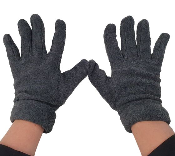 ZWILLINGSHERZ Fleece-Handschuhe für Herren Finger-Handschuhe Winter-Handschuhe 4603H Anthrazit