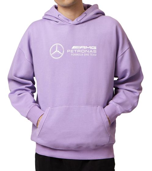 Mercedes-Benz MAPF1 AMG Petronas F1 Herren Retro-Hoodie Bio-Baumwoll Kapuzen-Pullover 701222318 002 Violett