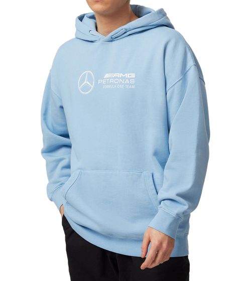 Mercedes-Benz MAPF1 AMG Petronas F1 Sudadera con capucha retro para hombre Jersey de algodón orgánico con capucha 701222318 003 azul