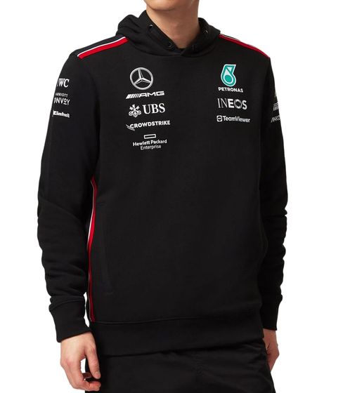 Mercedes-Benz AMG Petronas Mapf1 Sudadera con capucha para hombre Jersey de algodón Jersey con capucha 701223430 001 Negro