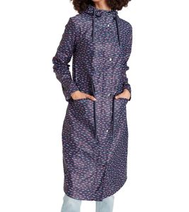 ALPENBLITZ Damen Regen-Mantel mit Allover-Möwen-Print Wind-Jacke Outdoor 91928016 Navy