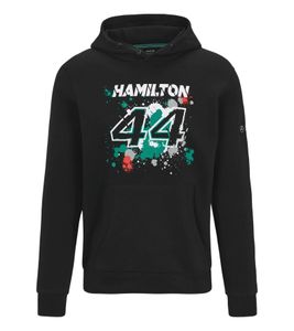 Mercedes-Benz AMG Petronas Lewis Hamilton Sudadera con capucha para hombre Jersey de algodón Jersey con capucha 701218882 001 Negro