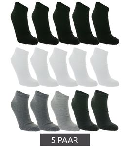 5 pares de calcetines deportivos para CINQUE, calcetines sencillos de algodón con certificado Oeko-Tex 100 en negro, blanco y gris