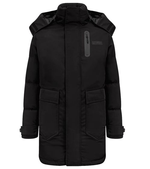 Mercedes-Benz MAPF1 Abrigo de invierno F1 Petronas AMG para hombre con capucha extraíble Chaqueta de otoño con capa aislante THERMORE Chaqueta de entretiempo 701222285 001 negro