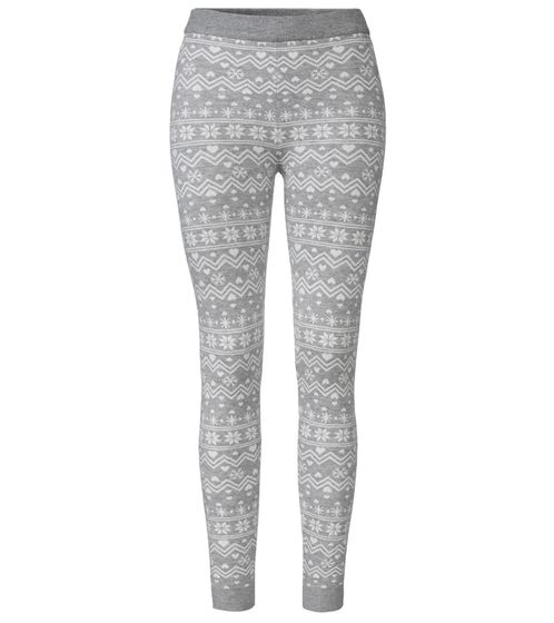 esmara women's leggings with winter all-over print sweat pants Oeko-Tex 100 certified homewear 424504_2301 gau/white