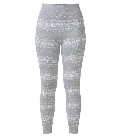 esmara women's leggings with winter all-over print sweat pants Oeko-Tex 100 certified homewear 390620_2201 gray/white