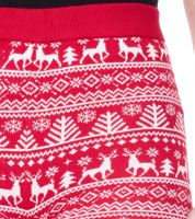 esmara Damen Leggings mit winterlichem Allover-Print Sweat-Hose Oeko-Tex 100 zertifiziert Homewear 424504_2301 Rot/Weiß