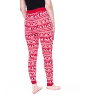 esmara Damen Leggings mit winterlichem Allover-Print Sweat-Hose Oeko-Tex 100 zertifiziert Homewear 424504_2301 Rot/Weiß