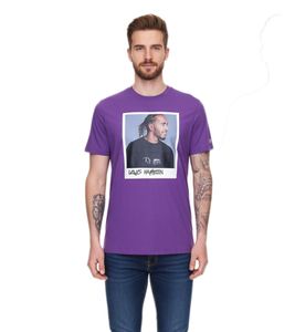Mercedes-Benz AMG Petronas F1 MAPF1 Portrait Herren Baumwoll-Shirt mit Lewis Hamilton Print Rundhals-Shirt 701222295 001 Violett