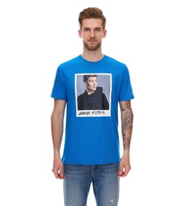 Mercedes-Benz AMG Petronas F1 MAPF1 Portrait Herren Baumwoll-Shirt mit George Russel Print Rundhals-Shirt 701222296 001 Blau