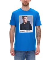 Mercedes-Benz AMG Petronas F1 MAPF1 Portrait Men's Cotton Shirt with George Russel Print Round Neck Shirt 701222296 001 Blue