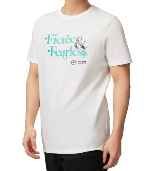 Mercedes-Benz AMG Petronas F1 Fierce and Fearless Graphic Camiseta de algodón para hombre 701222348 002 Blanco