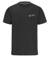 Camicia da uomo Mercedes-Benz AMG Petronas F1 MAPF1 FW Small Logo in cotone con toppa logo girocollo 701202265 001 nera