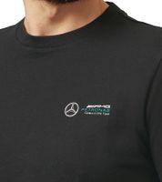 Camicia da uomo Mercedes-Benz AMG Petronas F1 MAPF1 FW Small Logo in cotone con toppa logo girocollo 701202265 001 nera