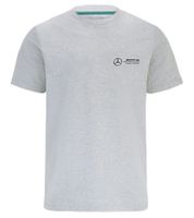 Mercedes-Benz AMG Petronas F1 MAPF1 FW Small Logo Men's Cotton Shirt with Logo Patch Round Neck Shirt 701202265 002 Gray